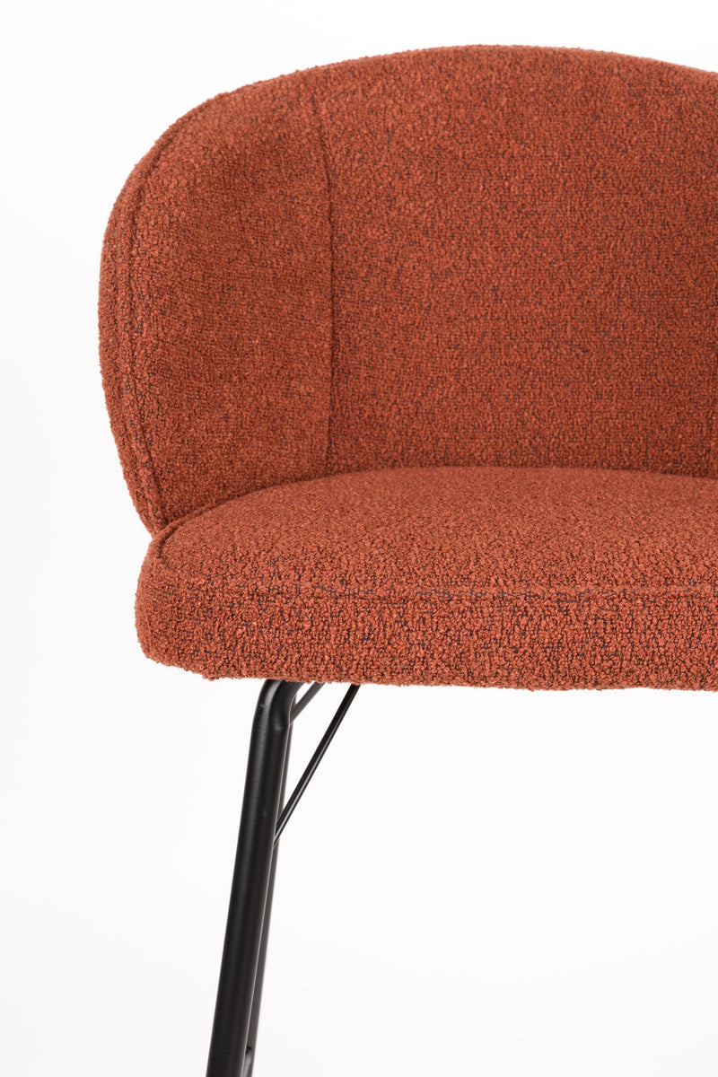 Barhocker Joa im 2er-Set, Braun mit Metallgestell für Küche und Bar