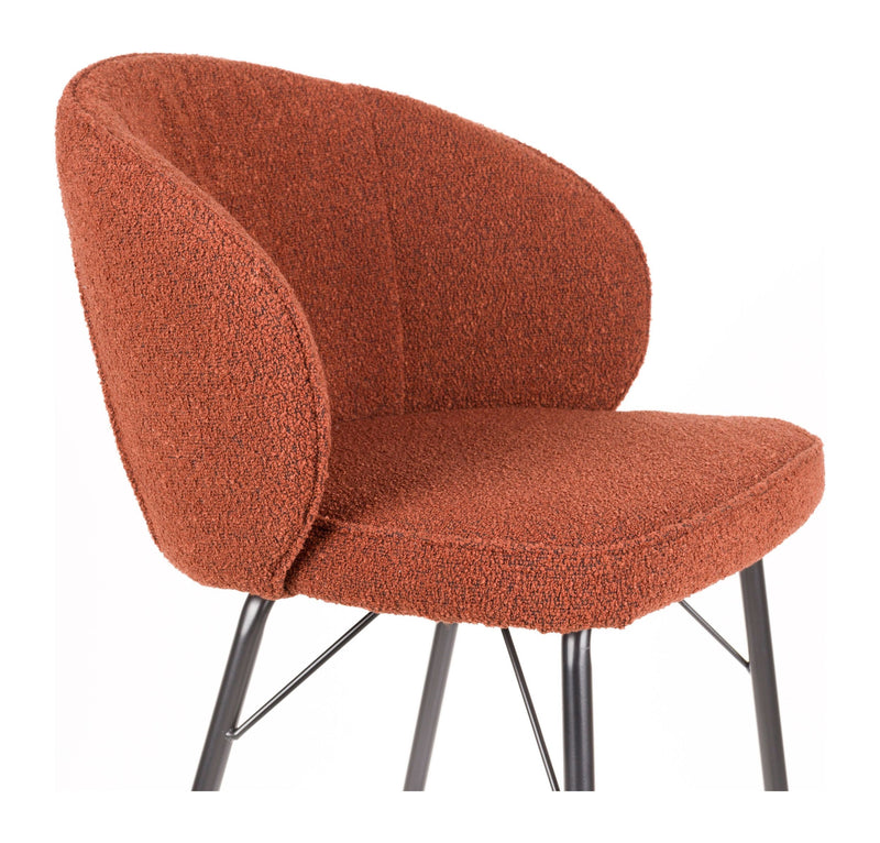 Barhocker Joa im 2er-Set, Braun mit Metallgestell für Küche und Bar