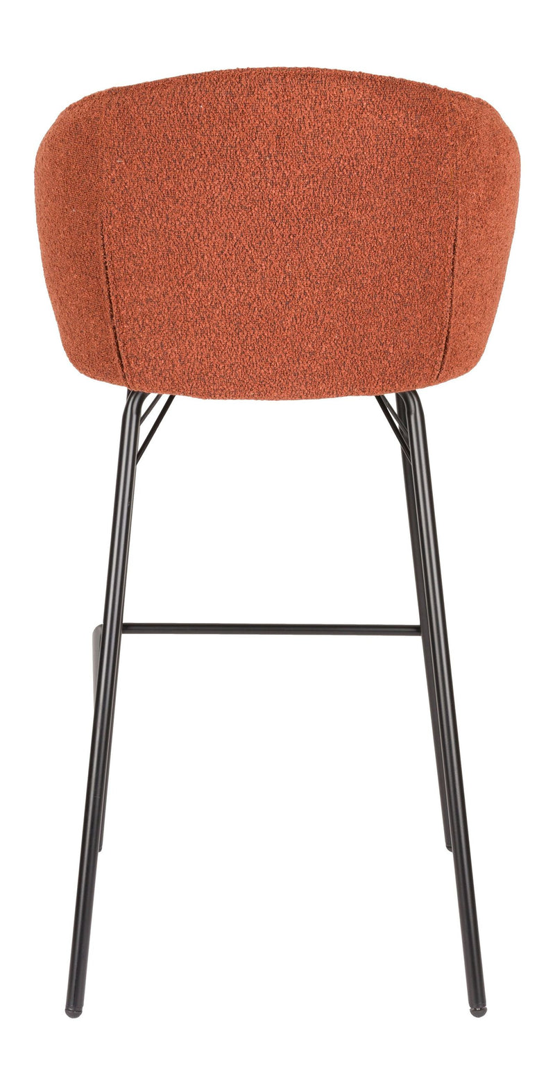 Barhocker Joa im 2er-Set, Braun mit Metallgestell für Küche und Bar