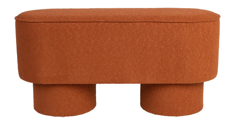 Sitzbank Marcos Red Brown mit Stoffbezug für Wohnzimmer, Kiefernrahmen