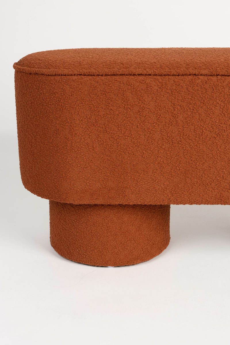 Sitzbank Marcos Red Brown mit Stoffbezug für Wohnzimmer, Kiefernrahmen