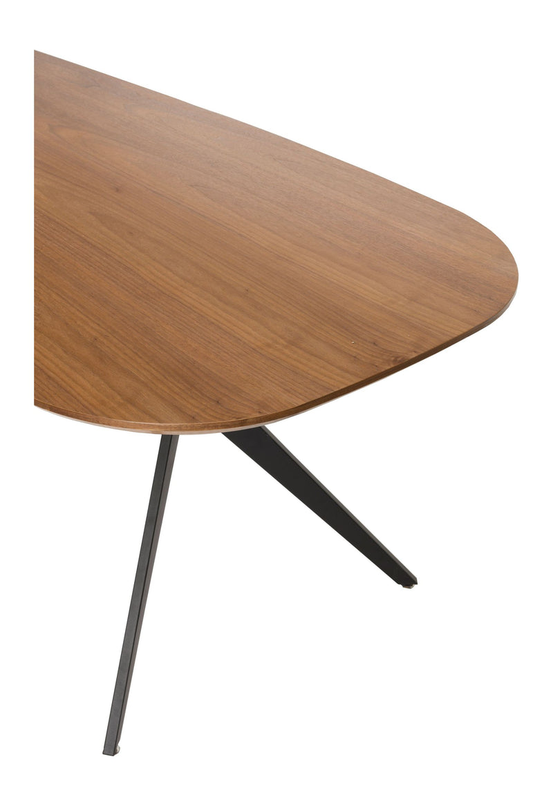 Esstisch Chase Organic, MDF-Platte in Walnuss-Optik mit Eisengestell
