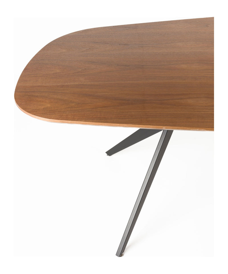Esstisch Chase Organic, MDF-Platte in Walnuss-Optik mit Eisengestell