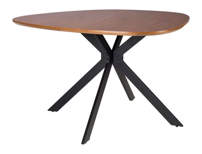 Esstisch Chase Organic Round in Beige mit schwarzem Metallgestell