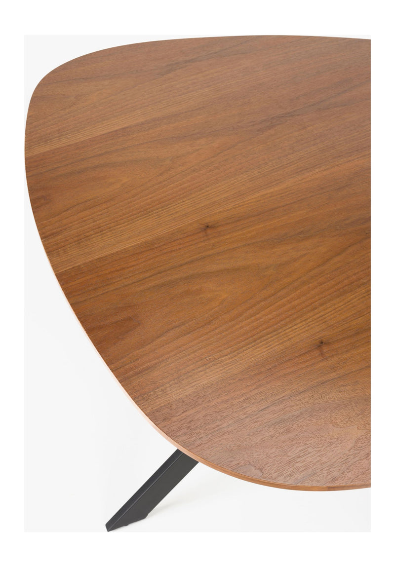 Esstisch Chase Organic Round in Beige mit schwarzem Metallgestell