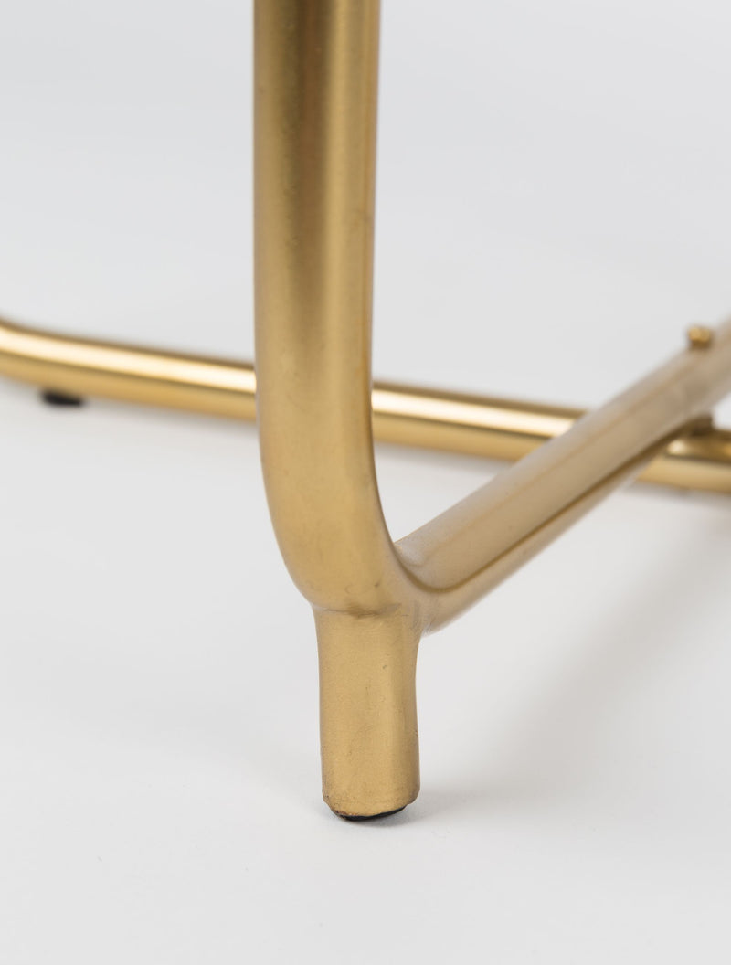 Beistelltisch Timpa aus Marmor mit goldenem Metallgestell, Grün