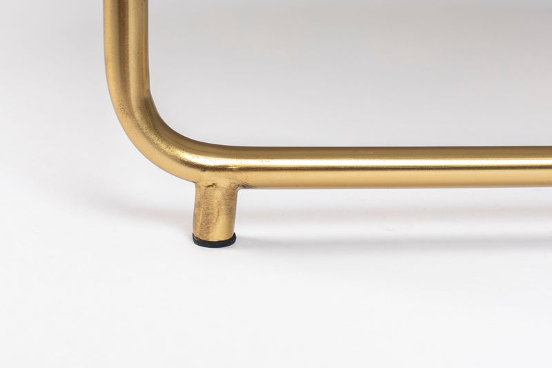 Couchtisch Timpa rund aus Marmor in Grün mit goldenem Metallgestell