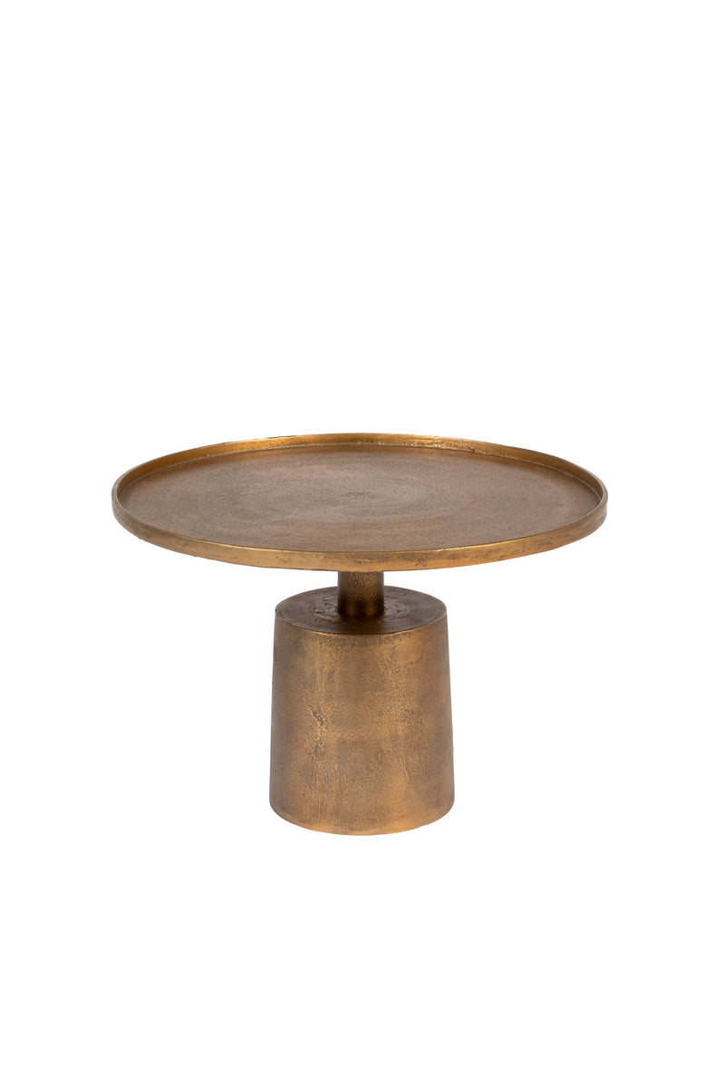 Couchtisch Mason rund aus Aluminium in Gold, 60x60 cm für Wohnzimmer