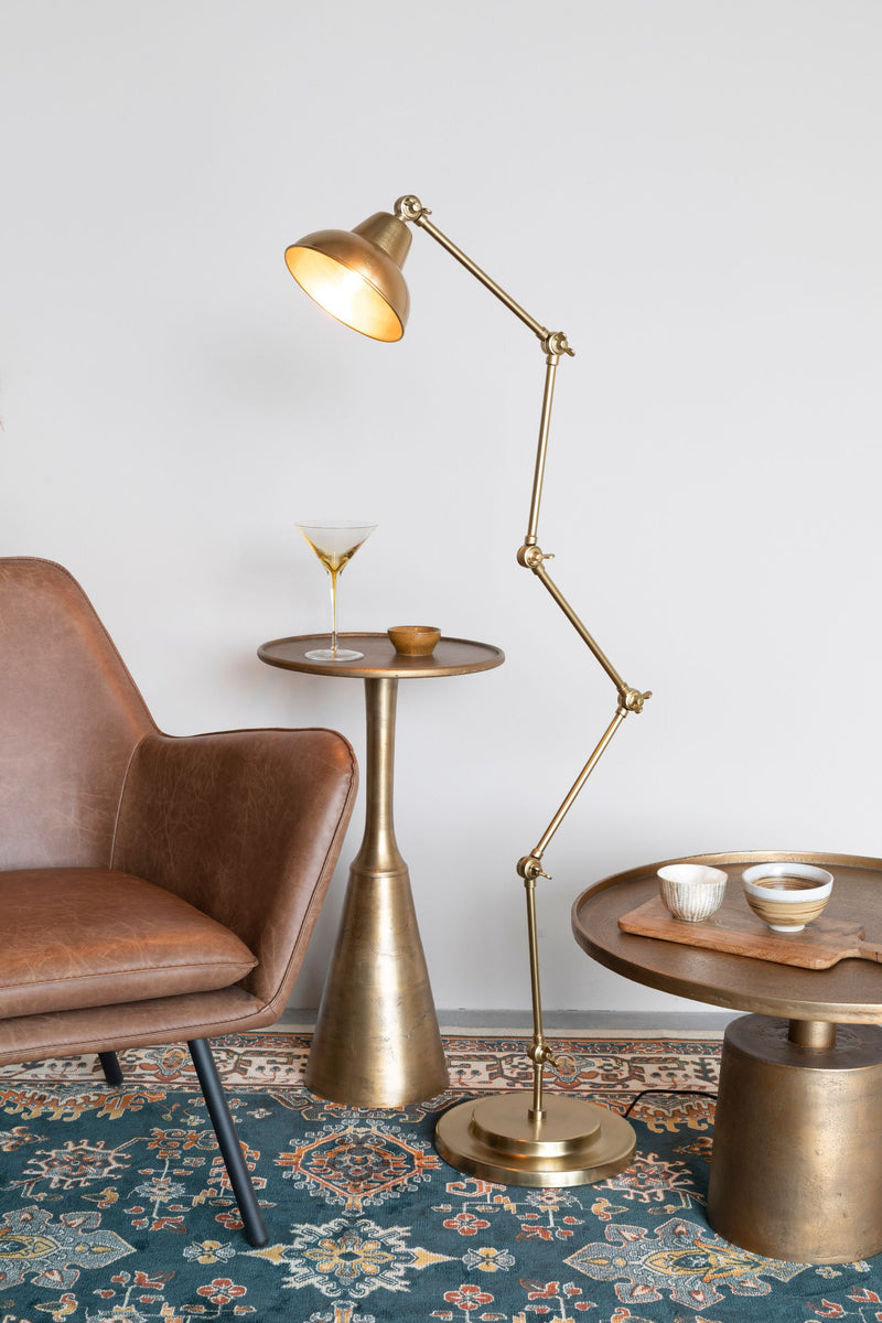 Couchtisch Mason rund aus Aluminium in Gold, 60x60 cm für Wohnzimmer