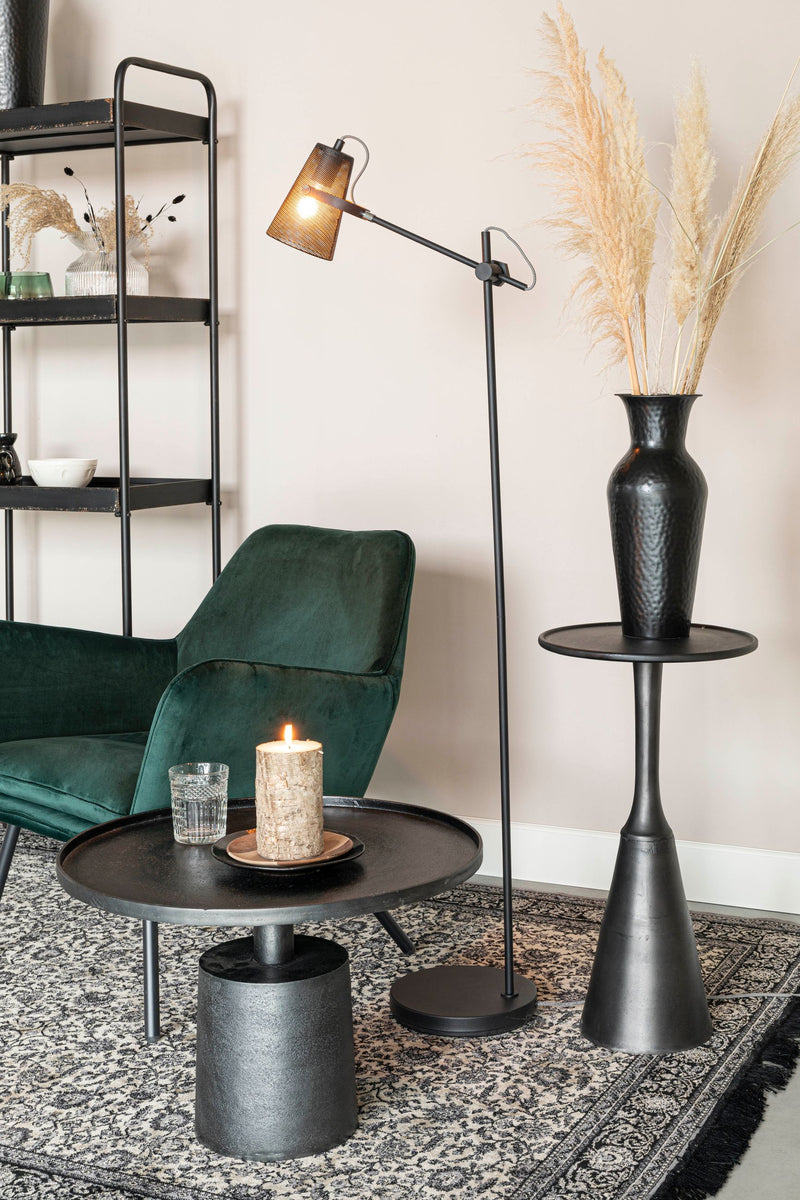 Couchtisch Mason rund aus Aluminium in Antique Black fürs Wohnzimmer