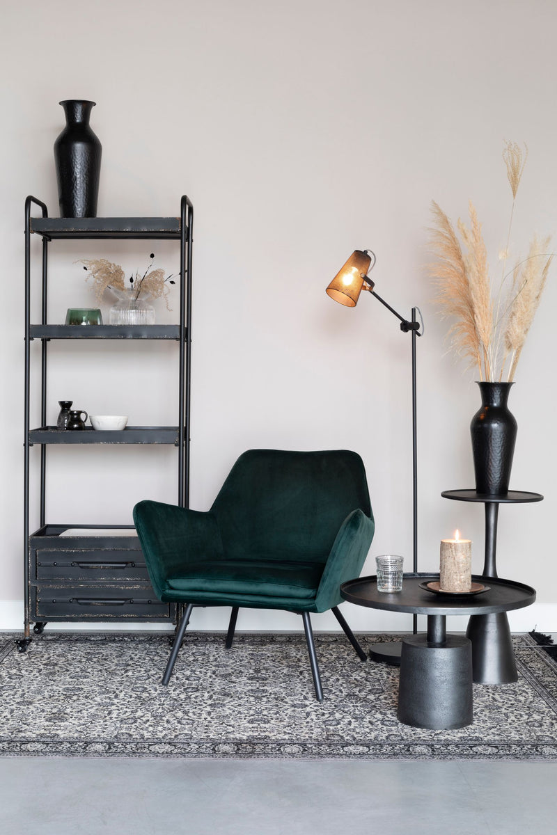 Couchtisch Mason rund aus Aluminium in Antique Black fürs Wohnzimmer