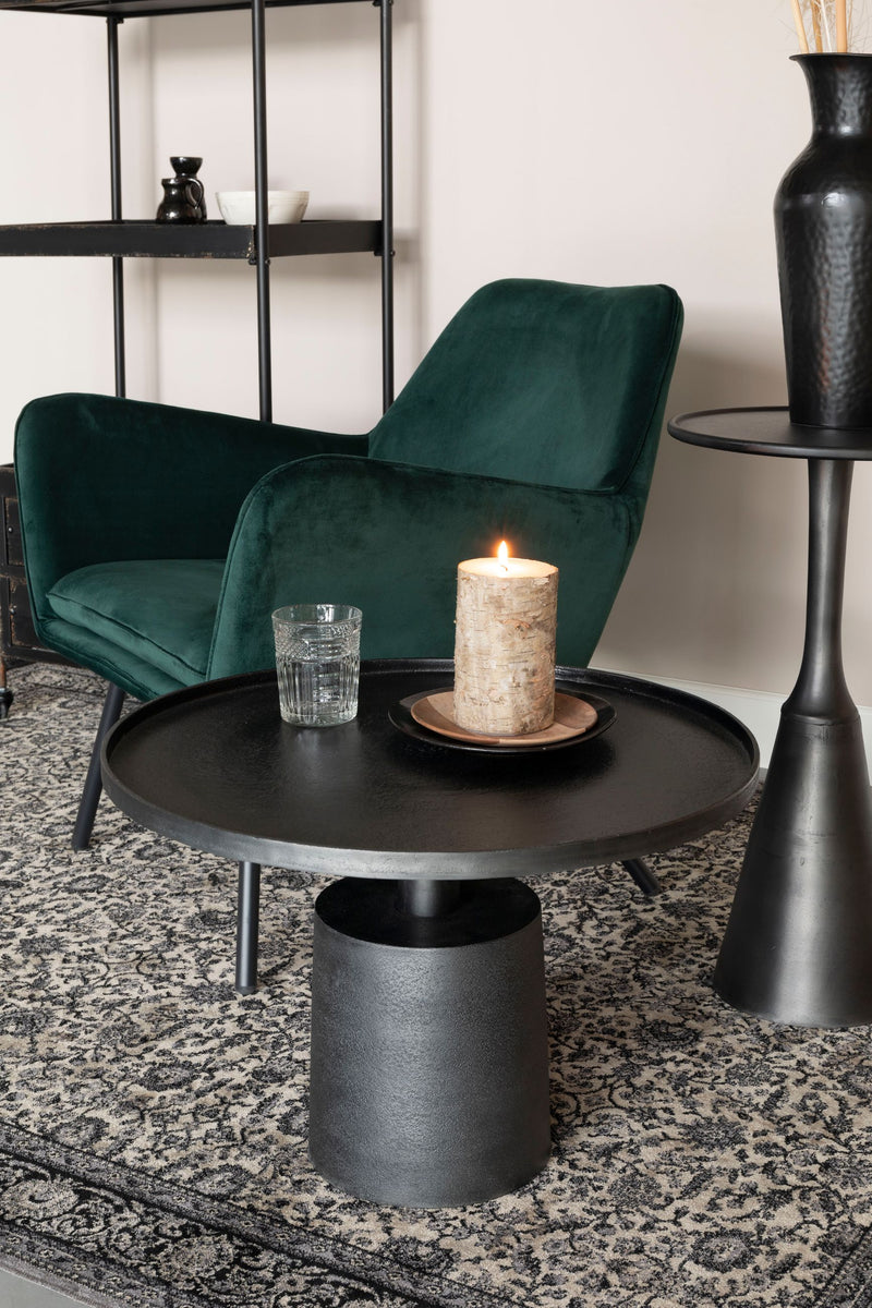 Couchtisch Mason rund aus Aluminium in Antique Black fürs Wohnzimmer