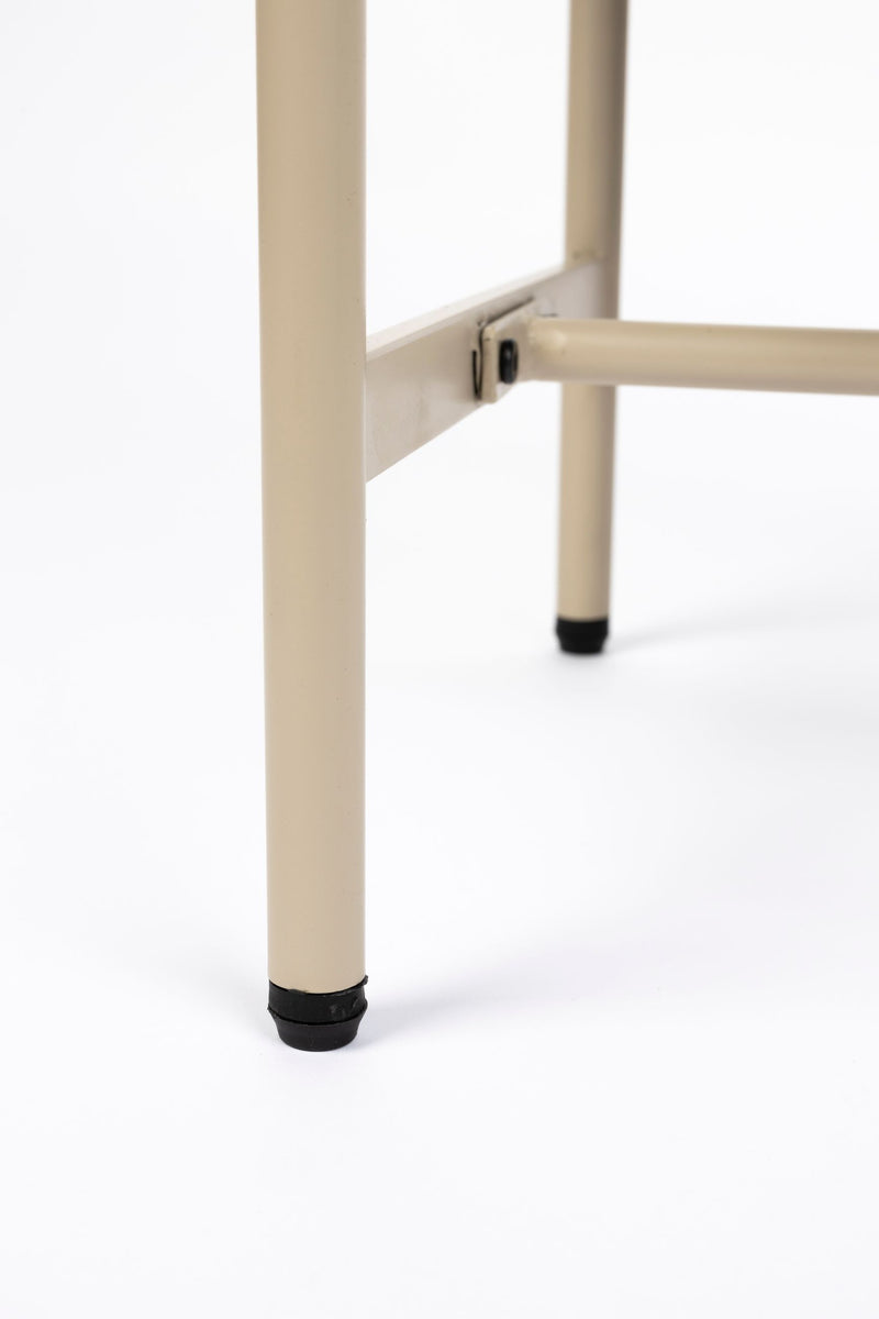 Beistelltisch Amaya im Japandi-Stil, oval mit Rattanschublade in Beige