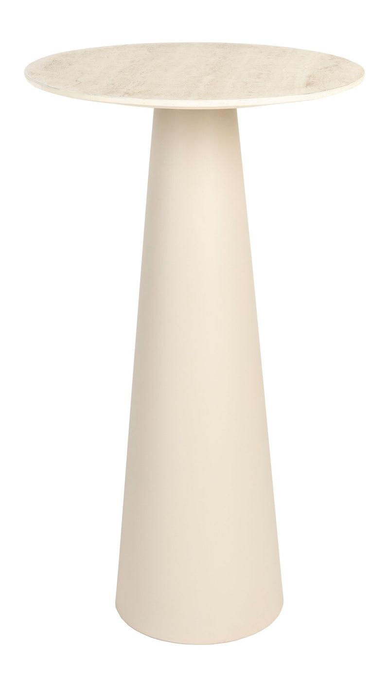 Beistelltisch Joya High mit Keramik-Platte in Travertin-Optik, Beige