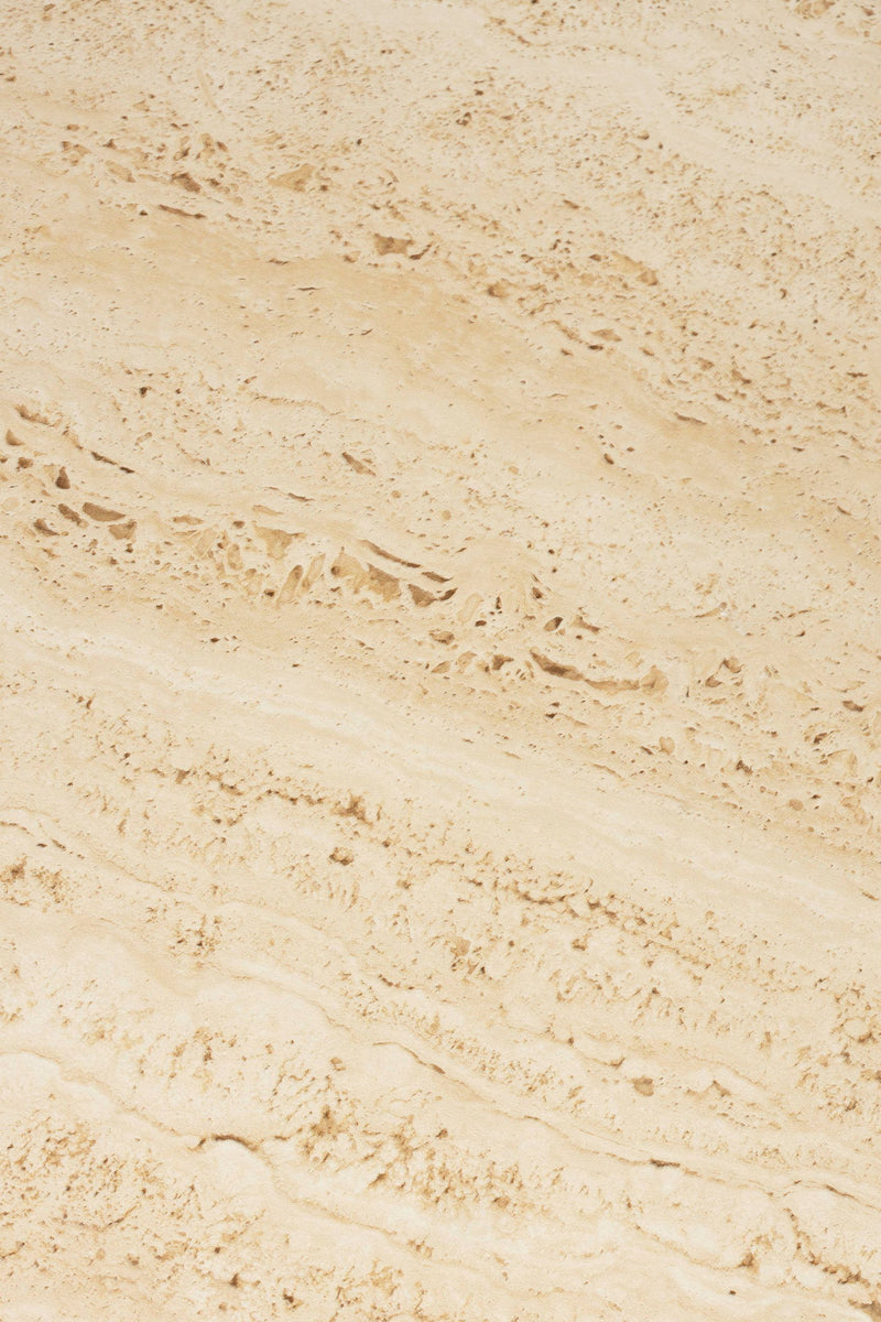 Beistelltisch Joya High mit Keramik-Platte in Travertin-Optik, Beige