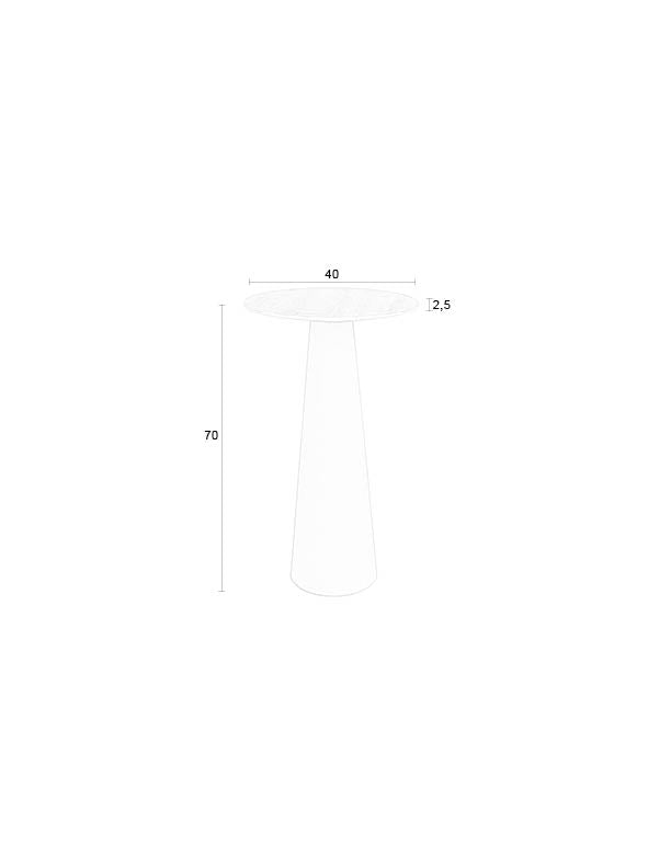 Beistelltisch Joya High mit Keramik-Platte in Travertin-Optik, Beige