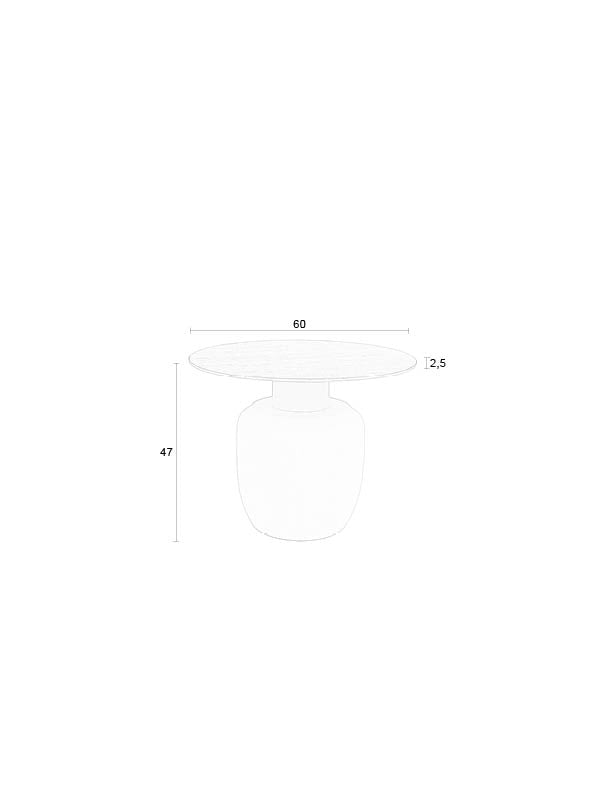 Beistelltisch Karula rund, Keramik-Platte in Travertin-Optik, Beige