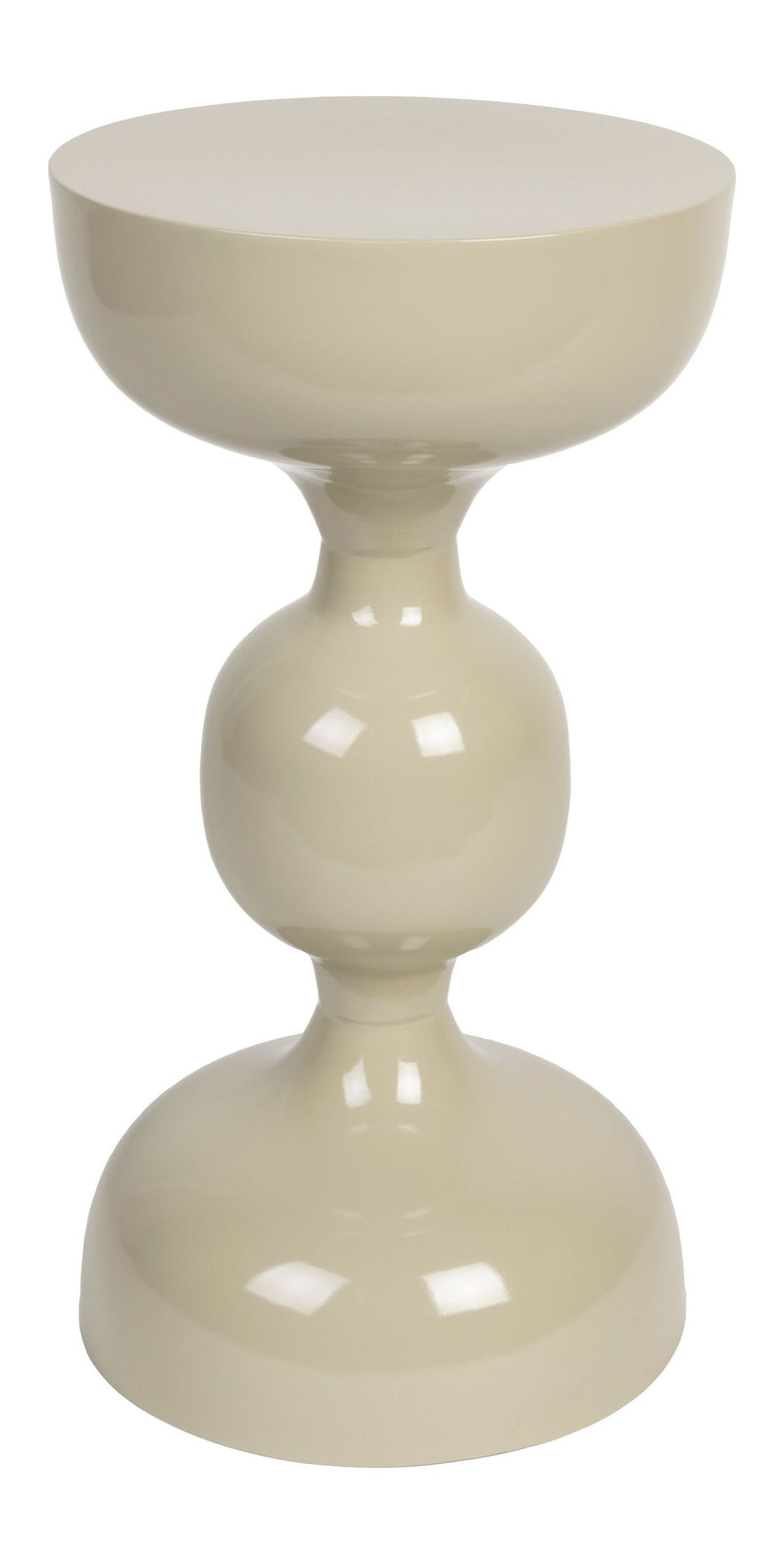 Beistelltisch Lars in Ivory, rundes Metall-Design mit Kugel-Optik