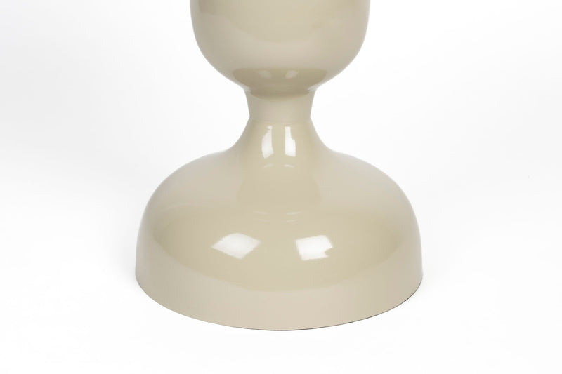 Beistelltisch Lars in Ivory, rundes Metall-Design mit Kugel-Optik