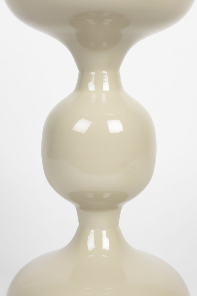 Beistelltisch Lars in Ivory, rundes Metall-Design mit Kugel-Optik