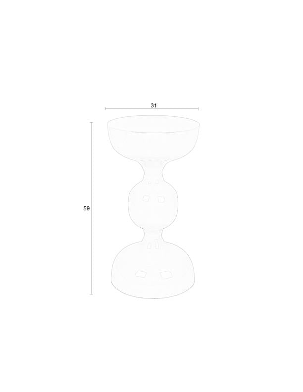 Beistelltisch Lars in Ivory, rundes Metall-Design mit Kugel-Optik
