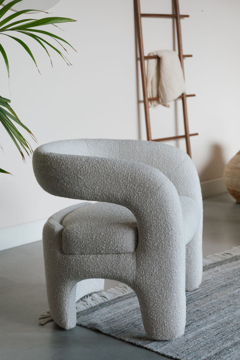Loungesessel Nova mit Sperrholzgestell in Weiß für Wohn- und Esszimmer