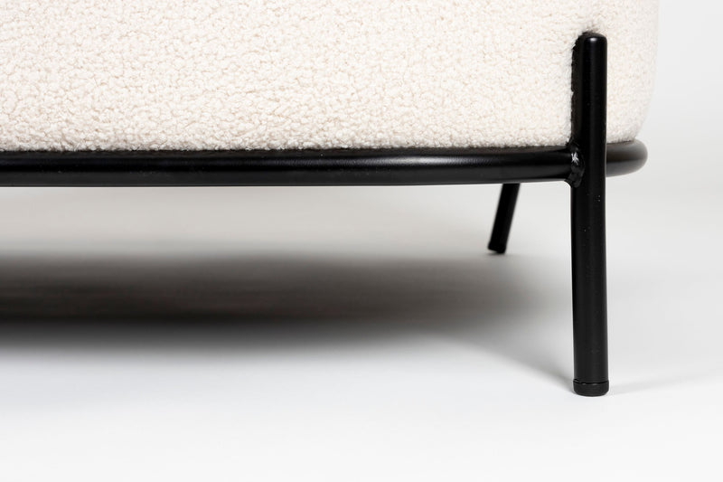 2-Sitzer Sofa Polly aus Teddy-Stoff in Ivory für Wohnzimmer