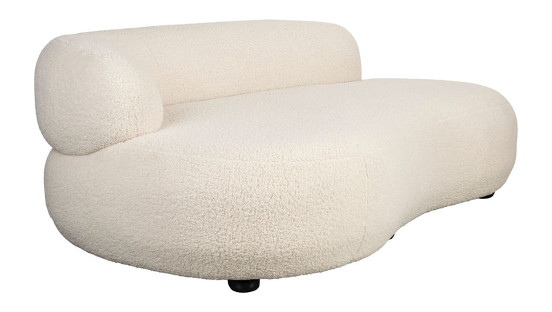 Sofa Noxx 2,5-Sitzer mit Teddy-Stoff in Weiß, Wohnzimmer-Couch