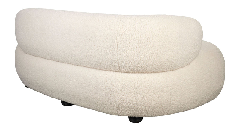 Sofa Noxx 2,5-Sitzer mit Teddy-Stoff in Weiß, Wohnzimmer-Couch