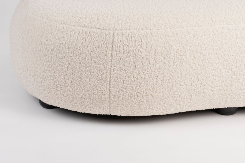 Sofa Noxx 2,5-Sitzer mit Teddy-Stoff in Weiß, Wohnzimmer-Couch