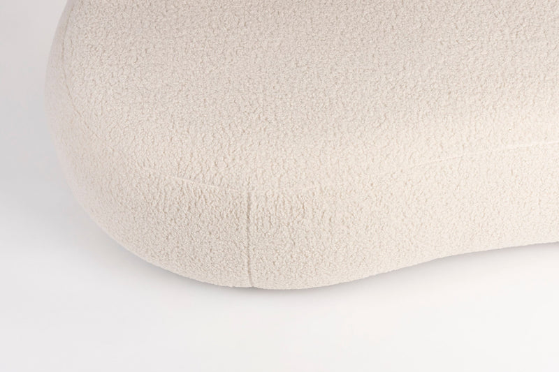 Sofa Noxx 2,5-Sitzer mit Teddy-Stoff in Weiß, Wohnzimmer-Couch