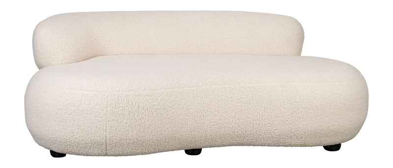 Sofa Noxx 2,5-Sitzer mit Teddy-Stoff in Weiß, Wohnzimmer-Couch