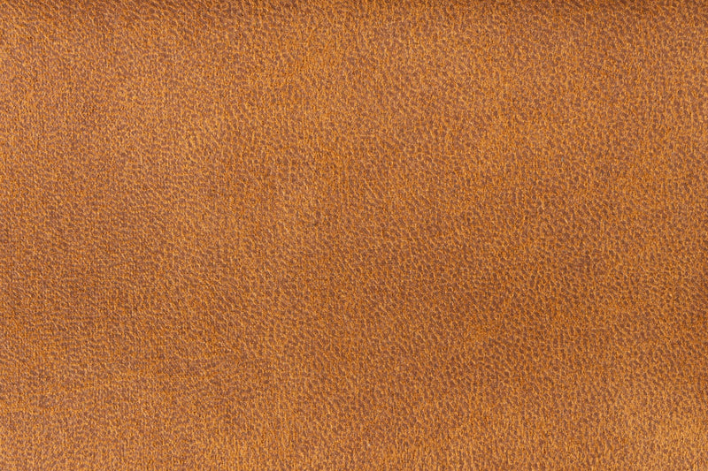 Hocker John in Cognac aus PU-Kunstleder mit stabilem Metallgestell