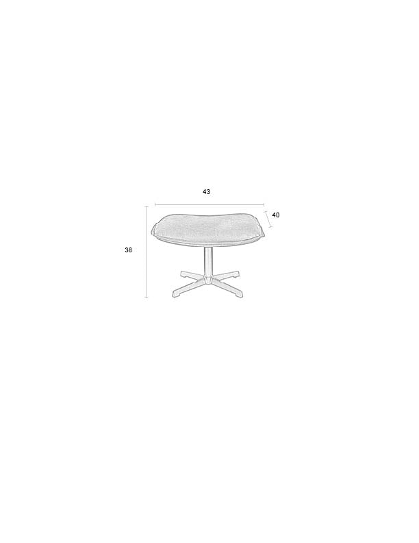 Hocker John in Cognac aus PU-Kunstleder mit stabilem Metallgestell