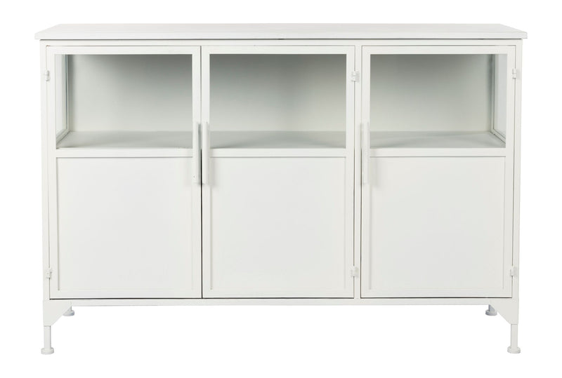 Schrank Miya Low 3do aus Metall in Weiß im Industrial-Design