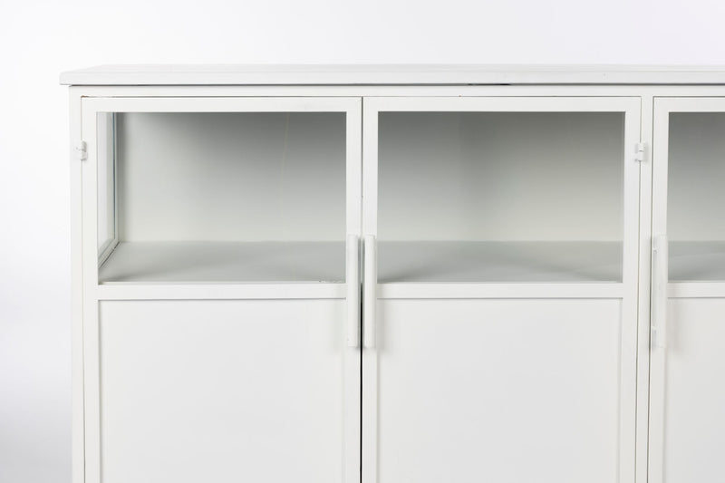 Schrank Miya Low 3do aus Metall in Weiß im Industrial-Design
