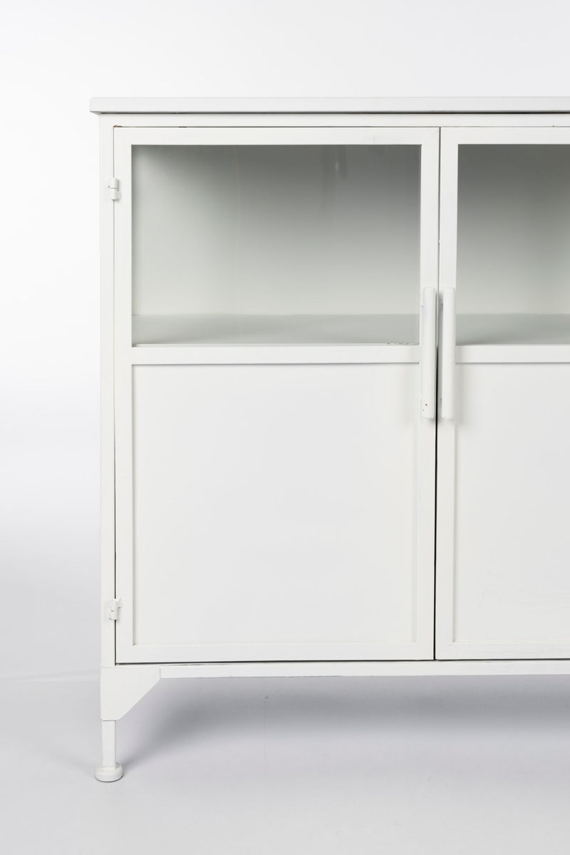 Schrank Miya Low 3do aus Metall in Weiß im Industrial-Design