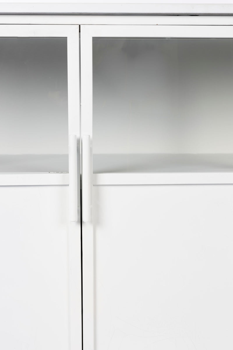 Schrank Miya Low 3do aus Metall in Weiß im Industrial-Design