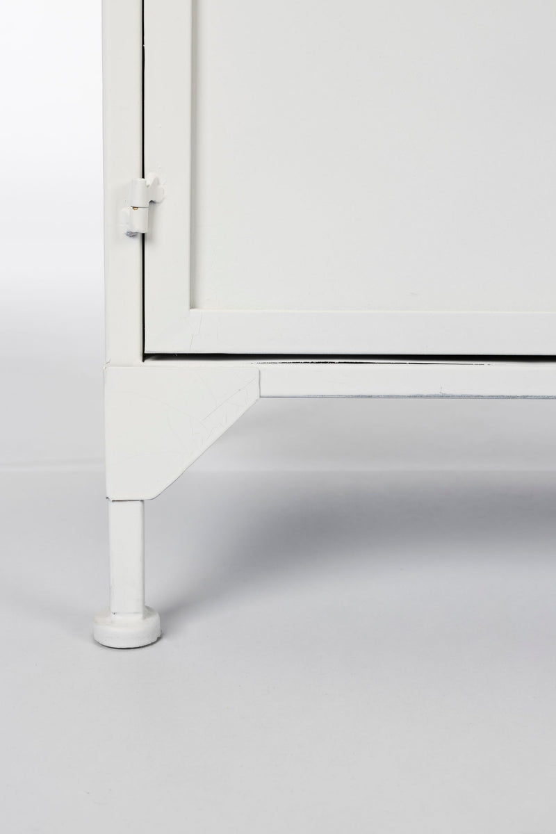 Schrank Miya Low 3do aus Metall in Weiß im Industrial-Design