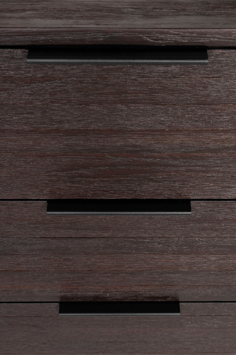 Sideboard Webster High aus recyceltem Teakholz mit Schiebetüren, Braun
