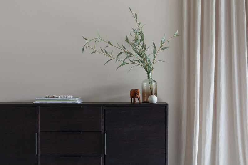 Sideboard Webster High aus recyceltem Teakholz mit Schiebetüren, Braun
