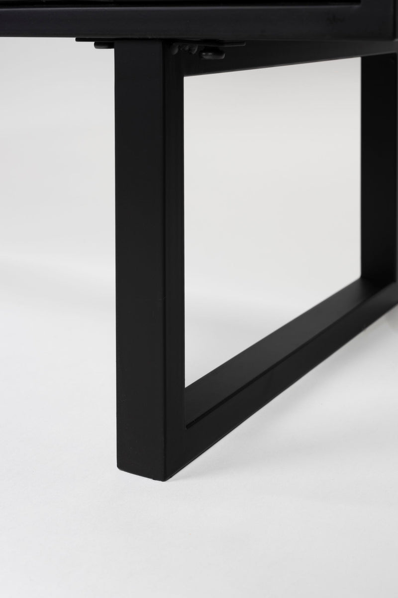 Sideboard Linc High in Schwarz mit Sechseckmuster aus Fichtenholz