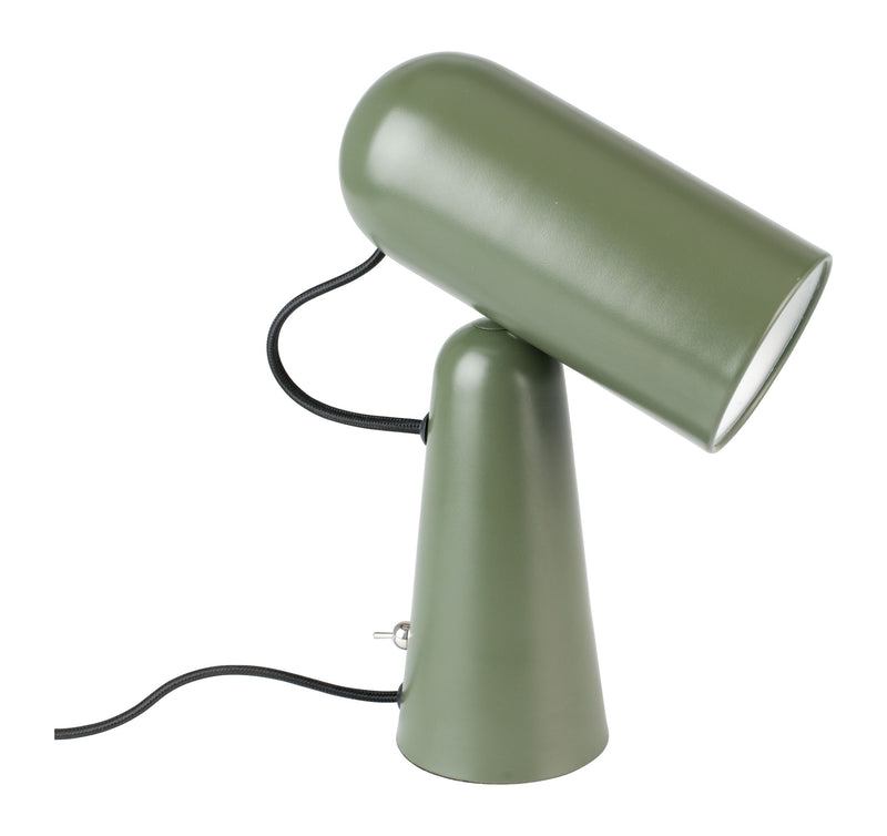 Schreibtischlampe Vesper in Grün mit Metall-Lampenschirm, E27