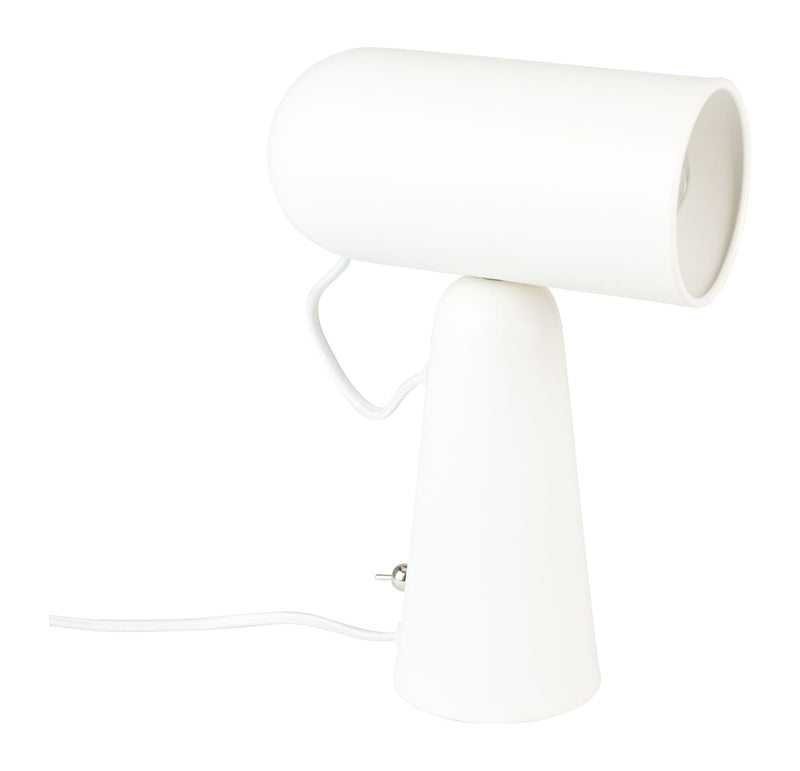 Schreibtischlampe Vesper in Weiß mit drehbarem Magnet-Lampenschirm