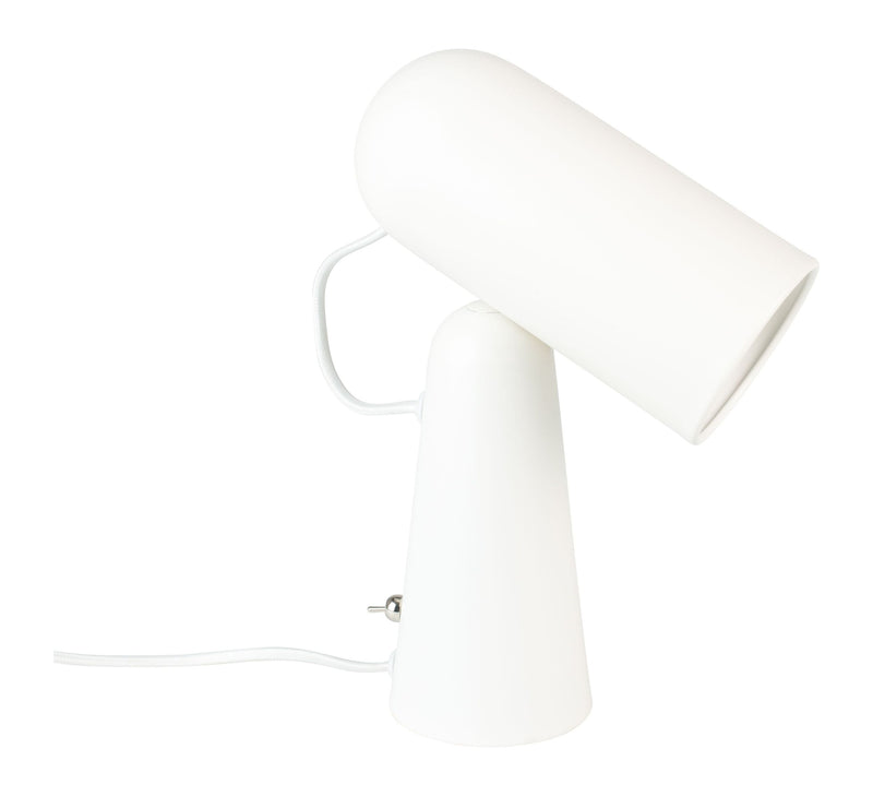 Schreibtischlampe Vesper in Weiß mit drehbarem Magnet-Lampenschirm