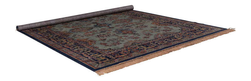Teppich Raz 200x300 cm in Grün mit Fransen aus Viskose fürs Wohnzimmer