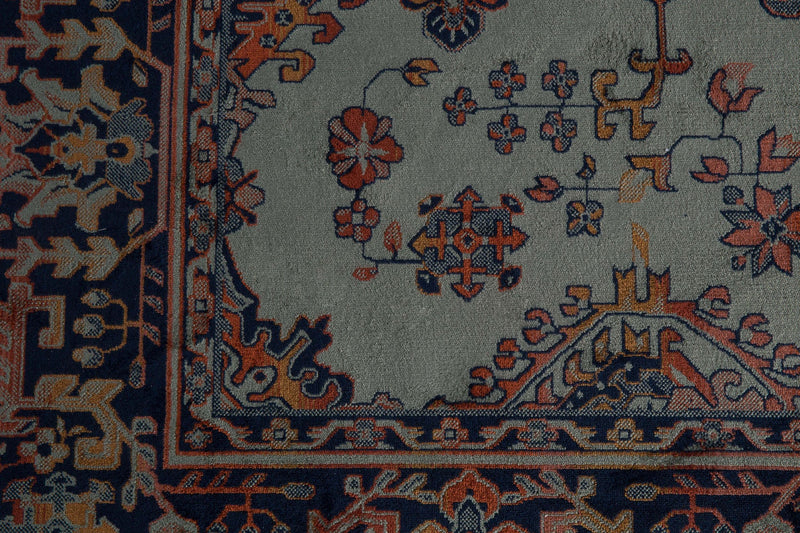 Teppich Raz 200x300 cm in Grün mit Fransen aus Viskose fürs Wohnzimmer