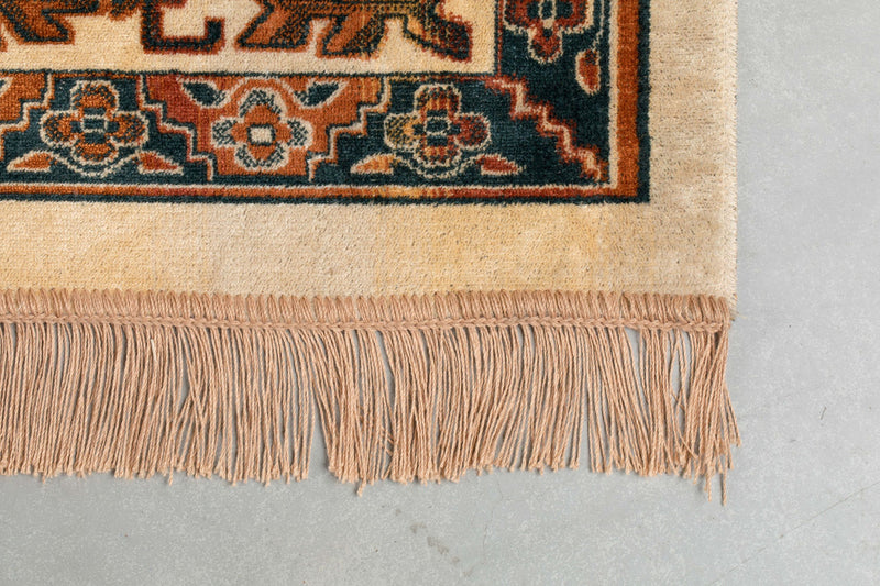 Teppich Raz 200x300 cm Camel mit Fransen aus Viskose für Wohnzimmer