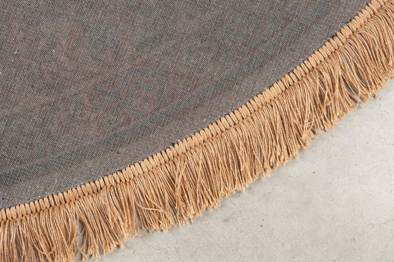 Teppich Raz 200x200 cm Grün mit Fransen aus Viskose fürs Wohnzimmer