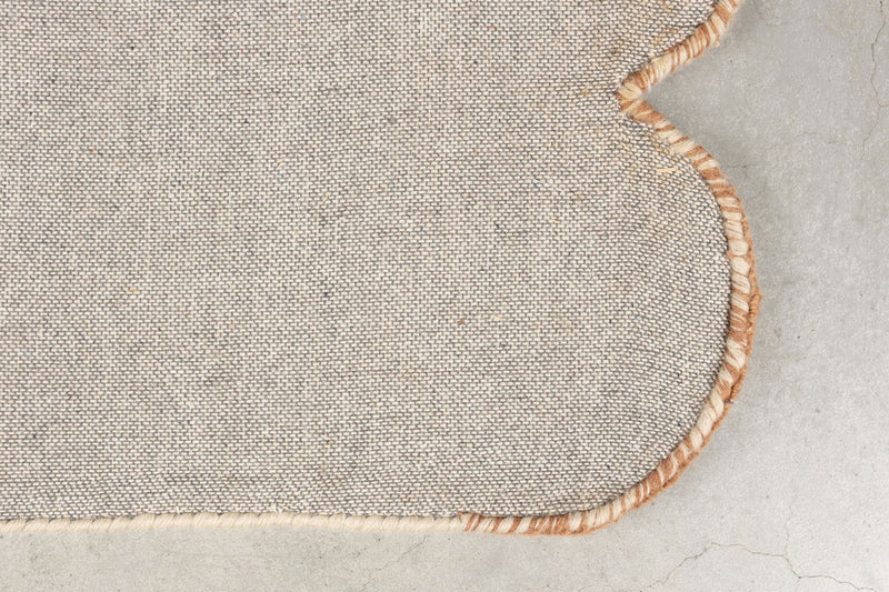 Teppich Mundra 160x230 cm aus 100% Wolle in Beige, Wohnzimmer